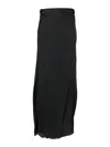 Forte Forte Satin Midi-skirt In Black