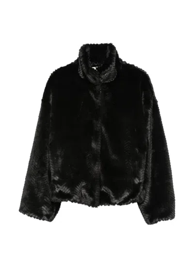 Forte Forte Faux Fur Bomber Jacket In Black