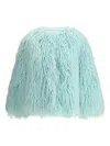 Forte Forte Eco Mongolia Fur Coat In Blue