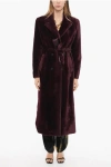 Forte Forte Faux Fur Double-breasted Coat With Belt