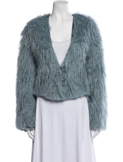 Pre-owned Forte Forte Faux Fur Jacket In Blue