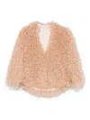 Forte Forte Neutrals Coats - Faux Fur Coats Women In Pink