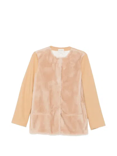 Forte Forte Faux-fur Front Panel Jacket In Neutral