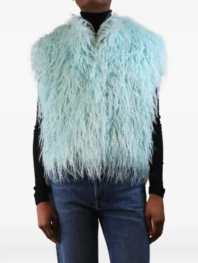 Pre-owned Forte Forte Faux-fur Vest In Blue