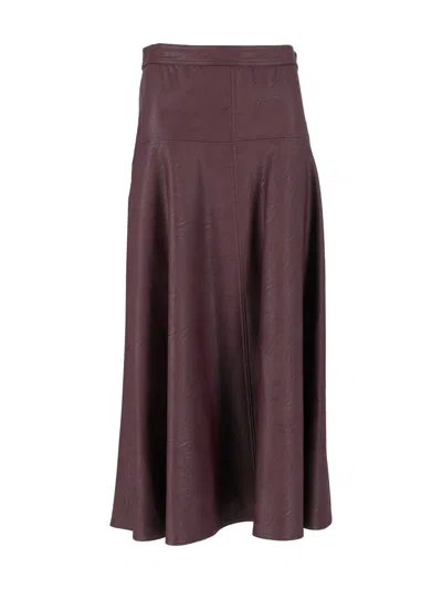 Forte Forte Faux-leather Midi Skirt In Purple