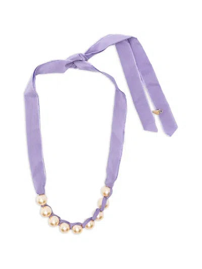Forte Forte Faux-pearl Necklace In Purple