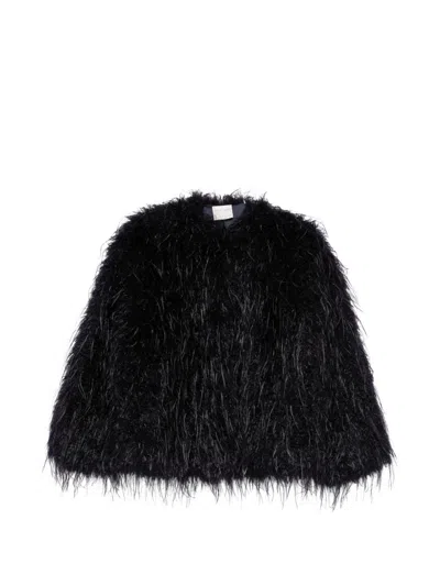 Forte Forte Feather-effect Blouson Jacket In Navy