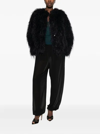 Forte Forte Cropped Ecofur Jacket Casual Style In Black