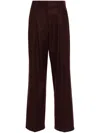 Forte Forte Felted Straight-leg Trousers In Brown