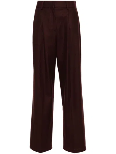 Forte Forte Felted Straight-leg Trousers In Brown