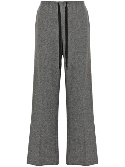 Forte Forte Felted Straight-leg Trousers In Grey