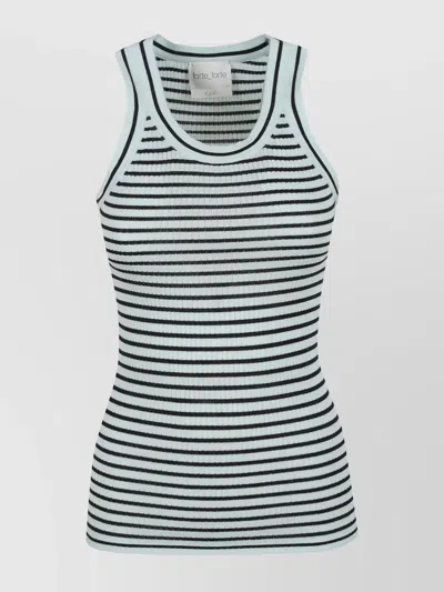 Forte Forte Fine Merinos Tank Top With Ribbed Texture In Blue