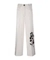 Forte Forte Wide Leg Floral Embroidery Trousers In White