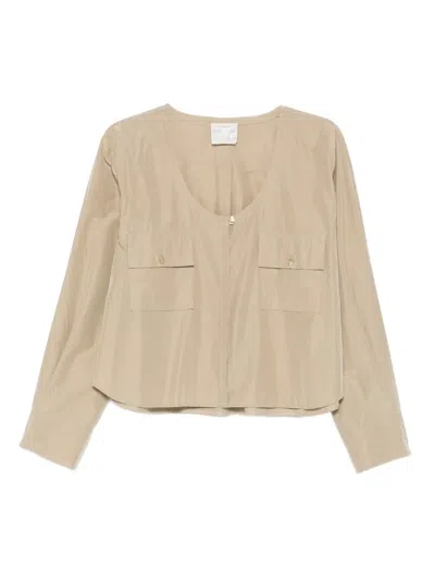 Forte Forte Flap-pocket Long-sleeved Blouse In Neutral