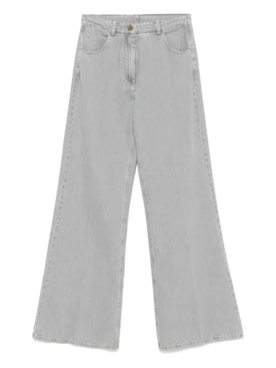 Forte Forte Flared Denim Jeans In Gray