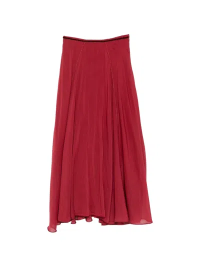 Forte Forte Flared Midi Skirt In Red