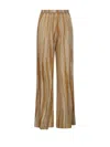 Forte Forte Wide Leg Metallic Finish Trousers In Gold