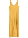 Forte Forte Flared Satin Maxi Dress In Yellow