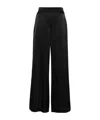 Forte Forte Flared Satin Trousers In Black