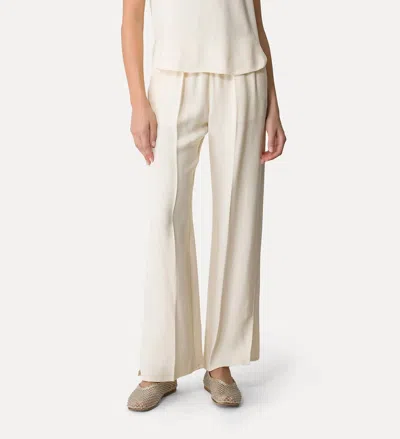 Forte Forte Flared Slub Viscose Trousers In Orchidea In Nude