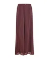 Forte Forte Flared Trousers In Cottonandsilk Voile In Black Orchid