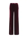 Forte Forte Flared Trousers In Smooth Velvet In Red