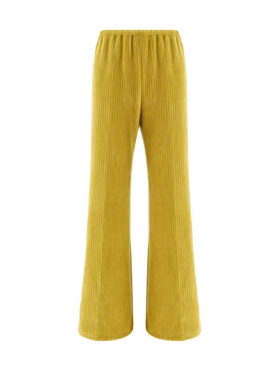FORTE FORTE FLARED VELVET KNITTED TROUSERS