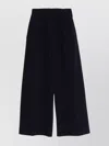 Forte Forte Flared Wide Leg Cotton Trousers With Pockets In Black