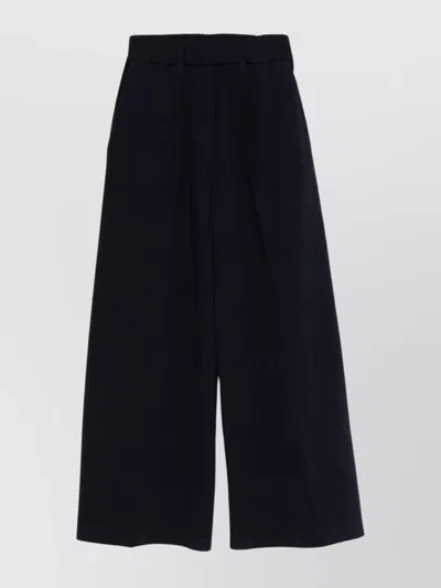FORTE FORTE FLARED WIDE LEG COTTON TROUSERS WITH POCKETS