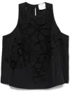 FORTE FORTE FLORAL-APPLIQUÉ BLOUSE