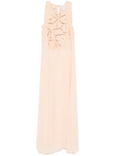 Forte Forte Forte_forte Embroidered Cotton Dress In Powder