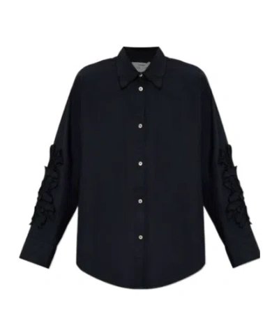Forte Forte Embroidered Cotton Shirt In Black
