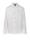 Forte Forte Floral Embroidered Cotton Shirt With Tailored Fit In White