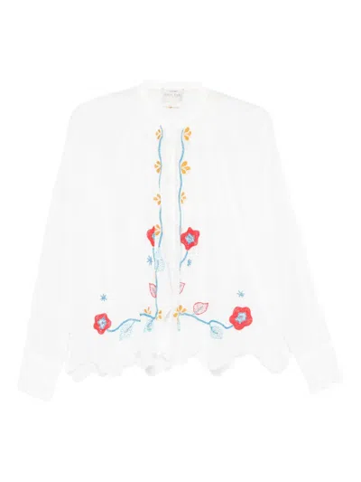 Forte Forte Floral Embroidered Shirt In White