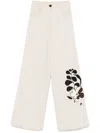 Forte Forte Floral-embroidered Trousers In Neutrals