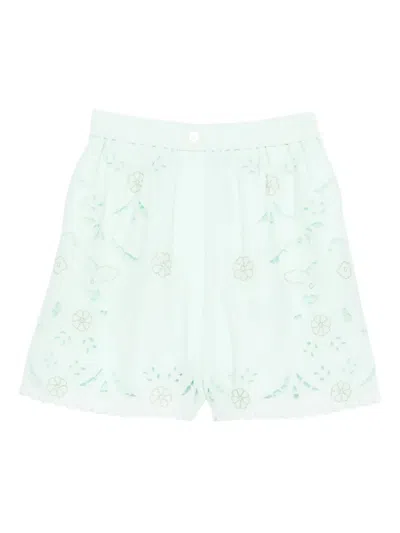 Forte Forte Floral Embroidery Trousers In Blue