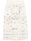 Forte Forte Cut-out Midi Skirt With Floral Pattern In Nude