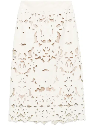 Forte Forte Midirock Mit Blumenmotiv In Pink