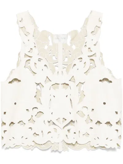 Forte Forte Floral-motif Top In Neutrals