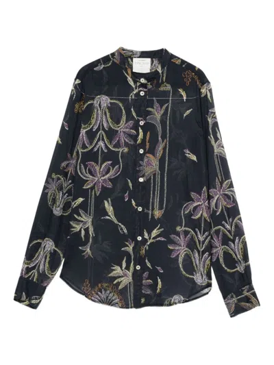 FORTE FORTE FLORAL PATTERN BLOUSE WITH MANDARIN COLLAR