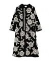 Forte Forte Long Coat With Floral Embroidery And Pockets In Black