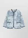 Forte Forte Floral Pattern Cotton Jacket Featuring Pockets In Blue