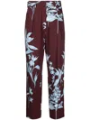 Forte Forte Floral-pattern Cotton Straight-leg Trousers In Brown