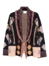 Forte Forte Floral-pattern Fringed Cardigan In Purple
