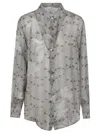 Forte Forte Silk Chiffon Shirt With Dune Lily Print In Neutrals