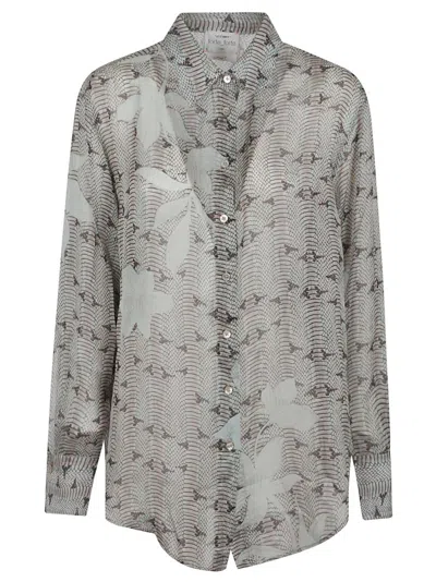 Forte Forte Floral Pattern Lightweight Sheer Silk Shirt In Multicolour