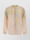 FORTE FORTE FLORAL PATTERN PRINTED SEMI-TRANSPARENT SHIRT