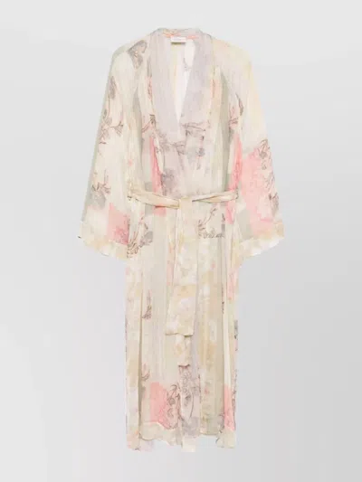 Forte Forte Floral Pattern Sheer Long Sleeve Vest In Multicolour