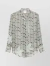Forte Forte Silk Chiffon Shirt With Dune Lily Print In Gray