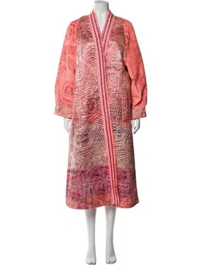 Pre-owned Forte Forte Floral Print Coat In Pink